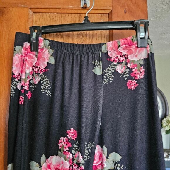 BONGO Wide Leg Stretch Waist Pants Womens Large Soft Flowy Lounge Boho Comfy - Picture 7 of 9